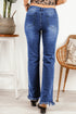 Raw Hem Straight Leg Jeans